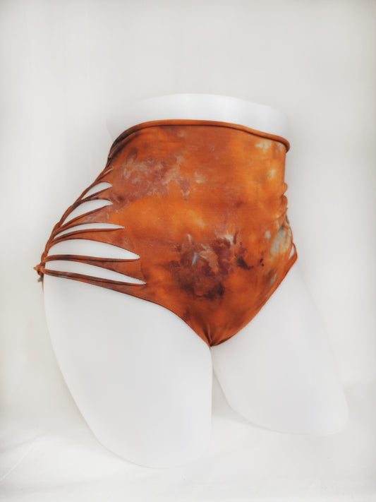 Feral Fire Panties ~ Large ~ Red, Burnt Orange, Grey