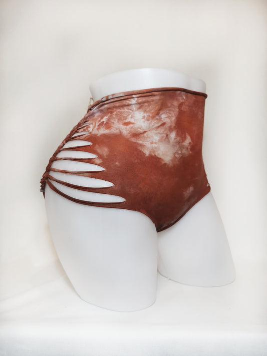 Red Ritual Panties ~ Small ~ Red, Burnt Orange, Grey