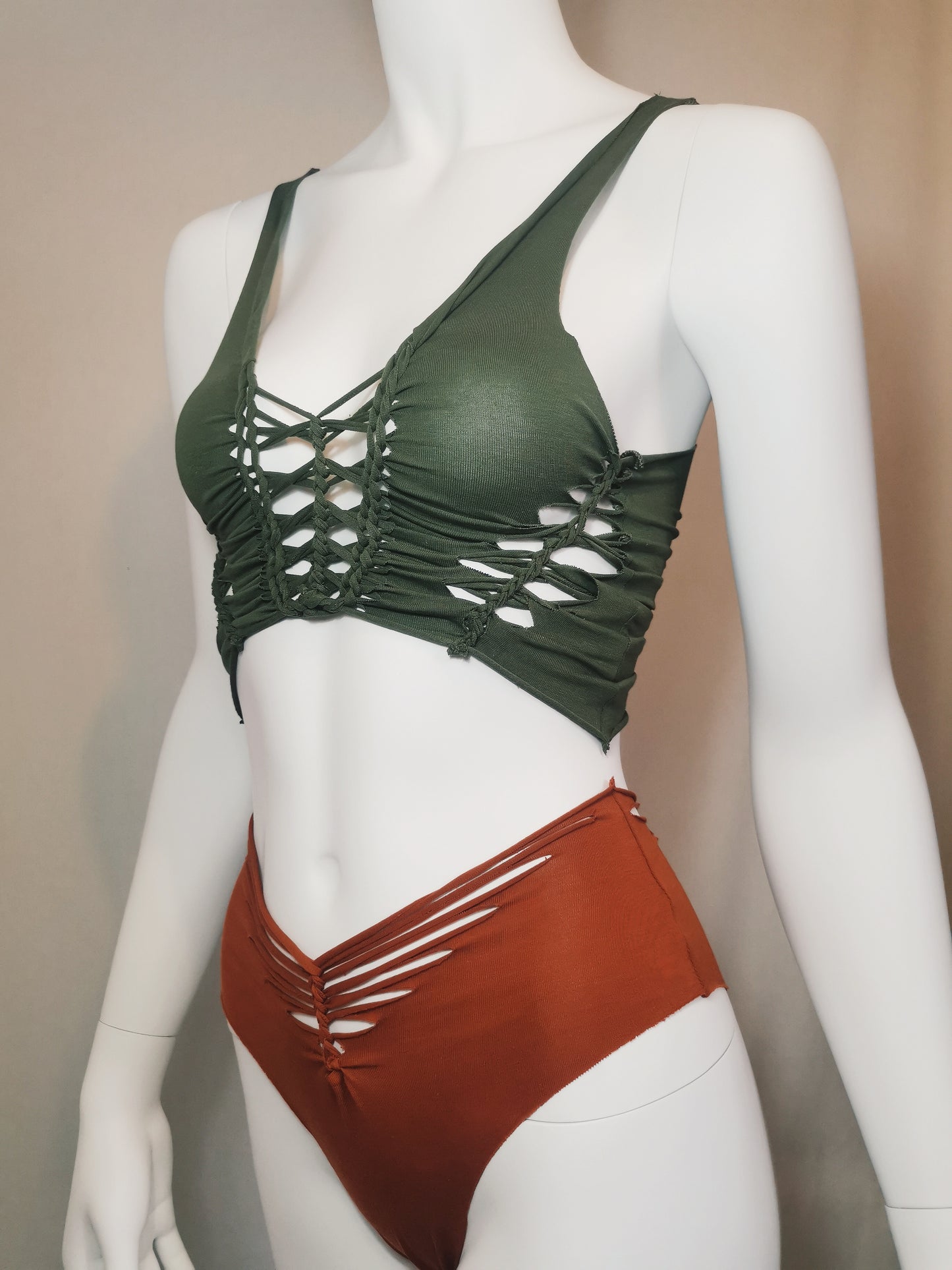 Trio Sleeveless Crop Top